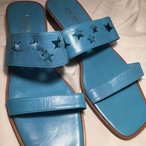 Escada sandals in blue and white. Made in Italy